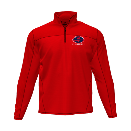 [CUS-DFW-QTRZ-PER-LSL-RED-AS-LOGO2] Quarter Zip Pullover (Adult S, Red, Logo 2)