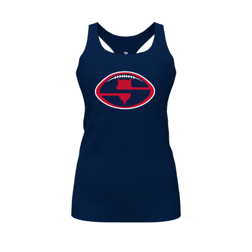 [FT0TRBNV-FYS-LOGO1] Decker Racerback Tank Top (Female Youth S, Navy, Logo 1)