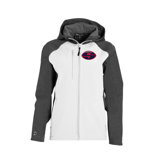 [229357.H04.XS-LOGO1] Soft Shell Full Zip Jacket - Womens (Female Adult XS, White, Logo 1)
