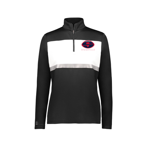 [222791.420.XS-LOGO2] Ladies Bold 1/4 Zip Pullover (Female Adult XS, Black, Logo 2)