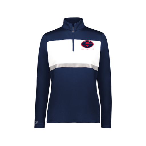 [222791.301.XS-LOGO2] Ladies Bold 1/4 Zip Pullover (Female Adult XS, Navy, Logo 2)