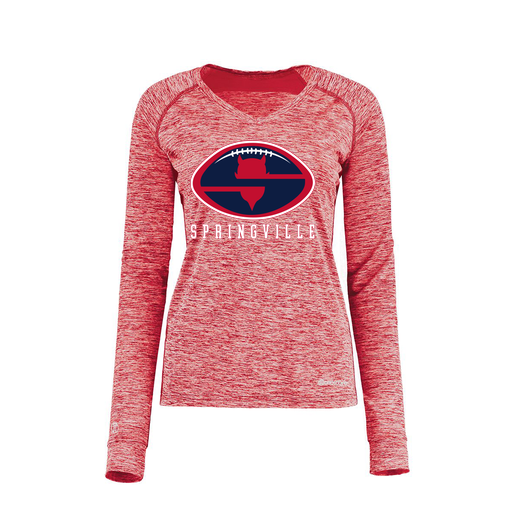[222770.T20.XS-LOGO2] Ladies Electric Long Sleeve Shirt (Female Adult XS, Red, Logo 2)