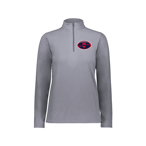 [6864.059.XS-LOGO1] Ladies MicroFleece 1/4 Zip Pullover (Female Adult XS, Gray, Logo 1)