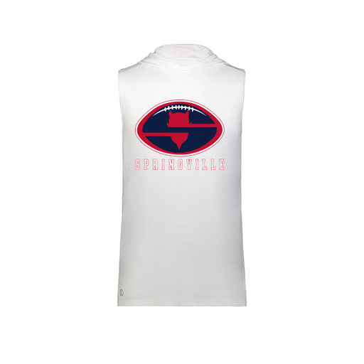 [222590.005.XS-LOGO2] Men's CoolDry Sleeveless Hoodie (Adult XS, White, Logo 2)