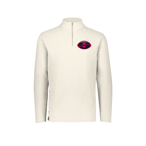 [6863.53T.XS-LOGO1] Men's MicroFleece 1/4 Zip Pullover (Adult XS, White, Logo 1)