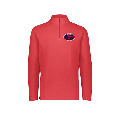 [6863.083.XS-LOGO1] Men's MicroFleece 1/4 Zip Pullover (Adult XS, Red, Logo 1)
