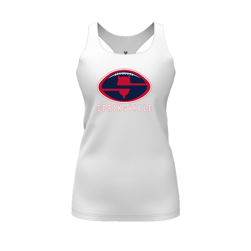 [CUS-DFW-RCBK-PER-WHT-FYS-LOGO2] Racerback Tank Top (Female Youth S, White, Logo 2)