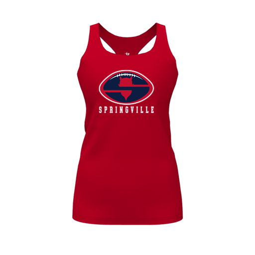 [CUS-DFW-RCBK-PER-RED-FYS-LOGO2] Racerback Tank Top (Female Youth S, Red, Logo 2)