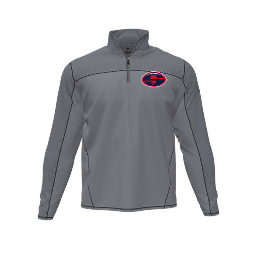 [CUS-DFW-QTRZ-PER-LSL-GRY-AS-LOGO1] Quarter Zip Pullover (Adult S, Gray, Logo 1)