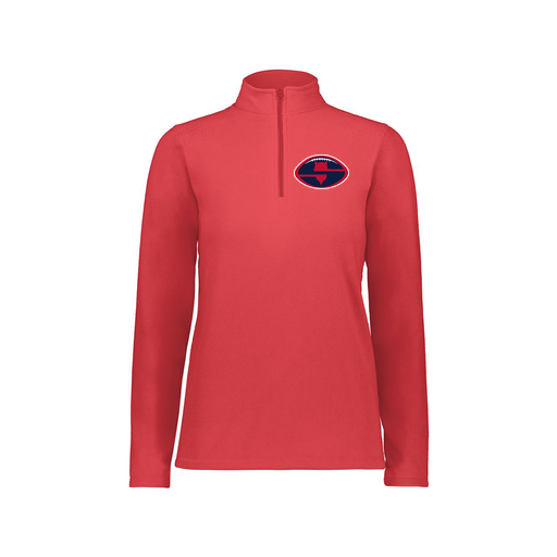 [6864.083.XS-LOGO1] Ladies MicroFleece 1/4 Zip Pullover (Female Adult XS, Red, Logo 1)