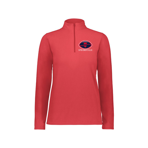 [6864.083.XS-LOGO2] Ladies MicroFleece 1/4 Zip Pullover (Female Adult XS, Red, Logo 2)
