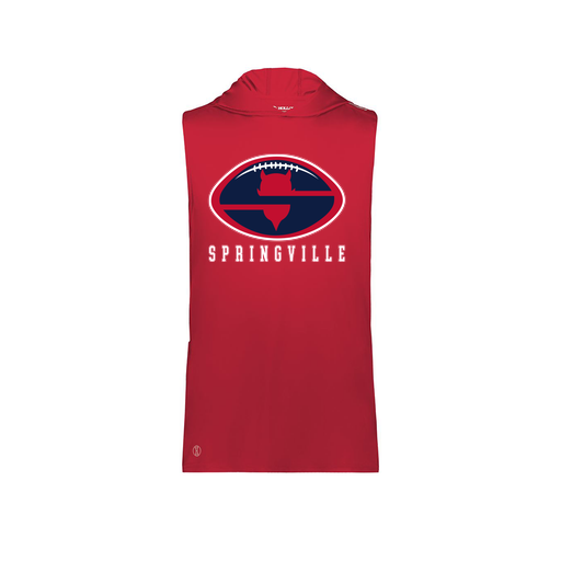 [222590.083.XS-LOGO2] Men's CoolDry Sleeveless Hoodie (Adult XS, Red, Logo 2)