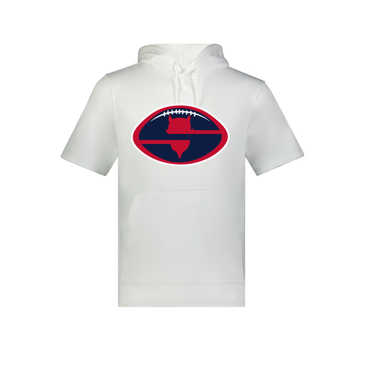 [6871.005.S-LOGO1] Men's Dri Fit Short Sleeve Hoodie (Adult S, White, Logo 1)