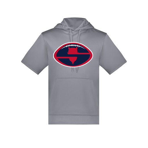 [6871.059.S-LOGO1] Men's Dri Fit Short Sleeve Hoodie (Adult S, Gray, Logo 1)