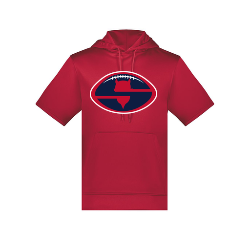 [6871.083.S-LOGO1] Men's Dri Fit Short Sleeve Hoodie (Adult S, Red, Logo 1)