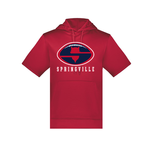 [6871.083.S-LOGO2] Men's Dri Fit Short Sleeve Hoodie (Adult S, Red, Logo 2)