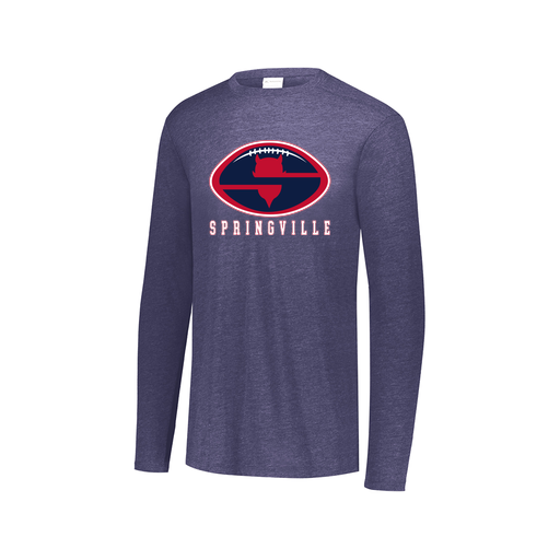 [FTLCUBNV-AXS-LOGO2] Decker Men's Tri-Blend T-Shirt - Long Sleeve (Adult XS, Navy, Logo 2)
