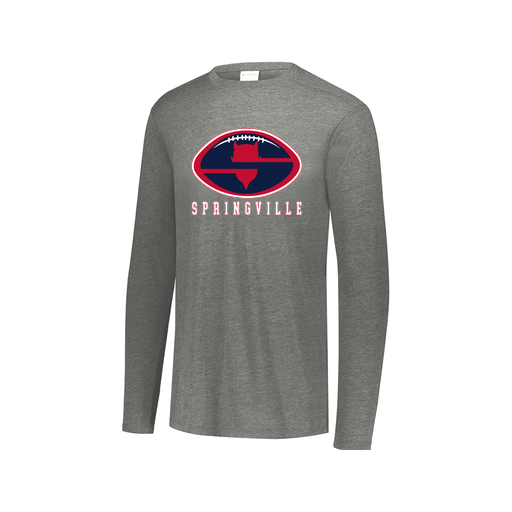 [FTLCUBGY-AXS-LOGO2] Decker Men's Tri-Blend T-Shirt - Long Sleeve (Adult XS, Gray, Logo 2)