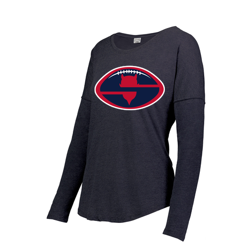 [FTLCUBNV-FAXS-LOGO1] Decker Women's Tri-Blend T-Shirt - Long Sleeve (Female Adult XS, Navy, Logo 1)