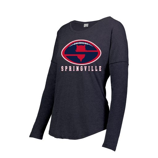 [FTLCUBNV-FAXS-LOGO2] Decker Women's Tri-Blend T-Shirt - Long Sleeve (Female Adult XS, Navy, Logo 2)